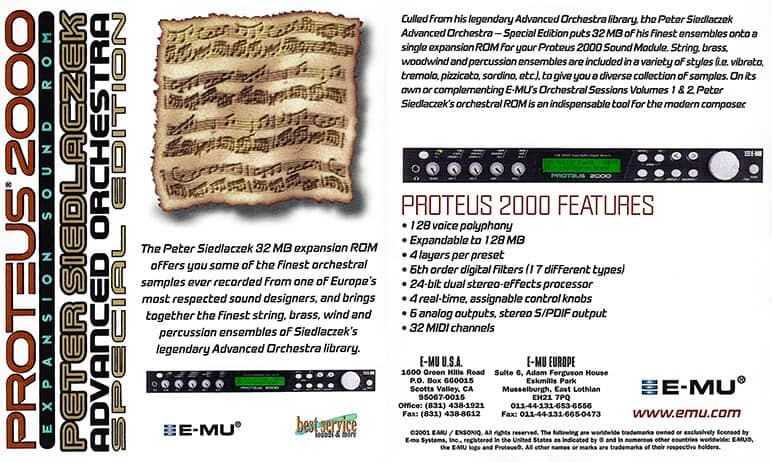 E-MU Peter Siedlaczek Advanced Orchestra Covers